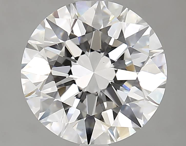 Round cut diamond on a gray background