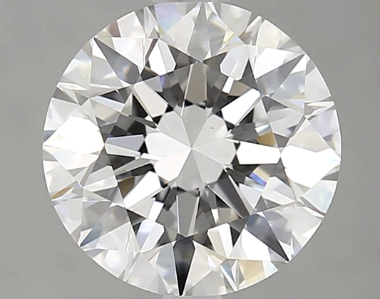 Round cut diamond on a gray background